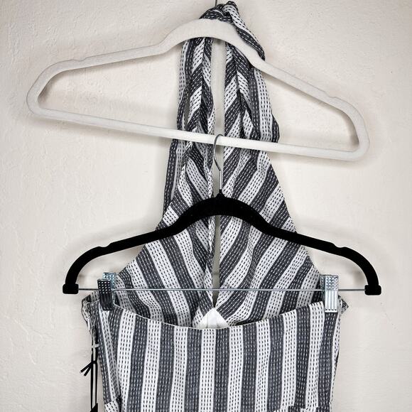 NWT House of Harlow x Revolve Amina White Black Embroidered Stripe Mini Dress Sm - Picture 10 of 13